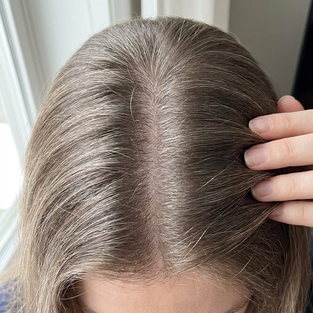 La separación del pelo cada vez más ancha