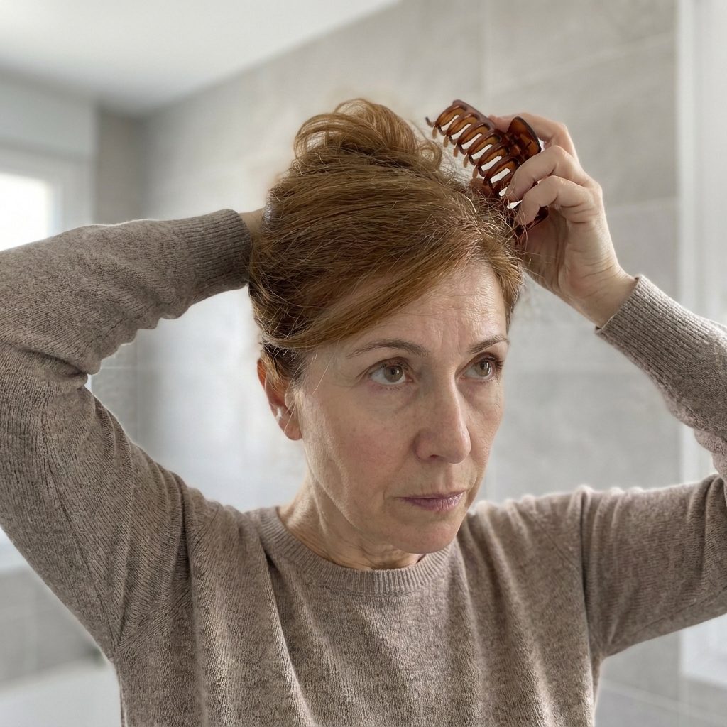 Te recoges el pelo para disimular